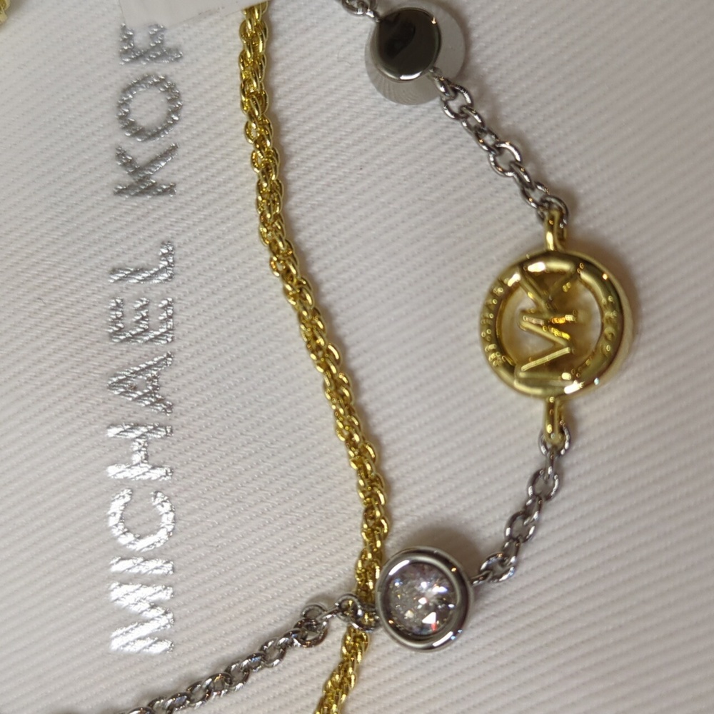 Michael Kors Two-Tone Gold and Silver Logo Bracelet - Picture 4 of 4